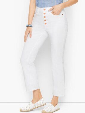 Talbots Demi Boot Ankle Jeans In White Size 14P